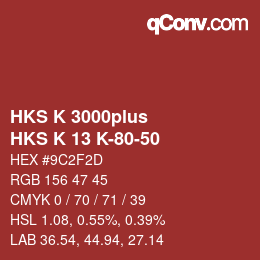 カラーコード: HKS K 3000plus - HKS K 13 K-80-50 | qconv.com