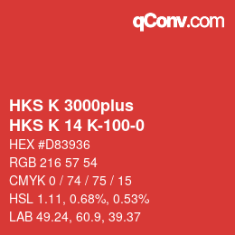颜色代码: HKS K 3000plus - HKS K 14 K-100-0 | qconv.com