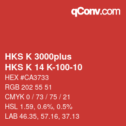 カラーコード: HKS K 3000plus - HKS K 14 K-100-10 | qconv.com