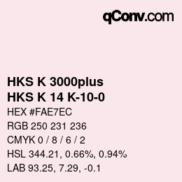 Color code: HKS K 3000plus - HKS K 14 K-10-0 | qconv.com