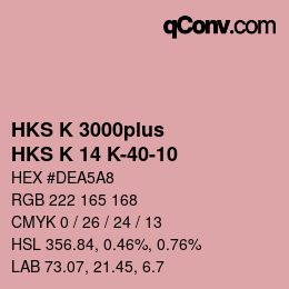 Color code: HKS K 3000plus - HKS K 14 K-40-10 | qconv.com