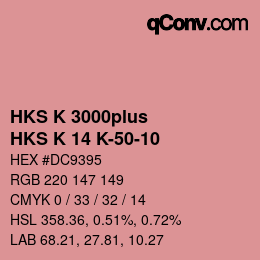 Farbcode: HKS K 3000plus - HKS K 14 K-50-10 | qconv.com