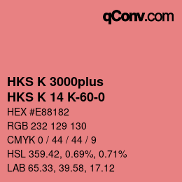 Farbcode: HKS K 3000plus - HKS K 14 K-60-0 | qconv.com