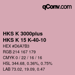 Color code: HKS K 3000plus - HKS K 15 K-40-10 | qconv.com