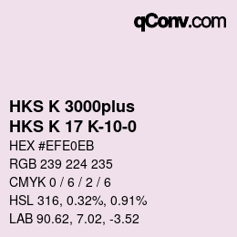 Color code: HKS K 3000plus - HKS K 17 K-10-0 | qconv.com