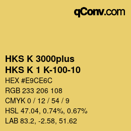 Código de color: HKS K 3000plus - HKS K 1 K-100-10 | qconv.com