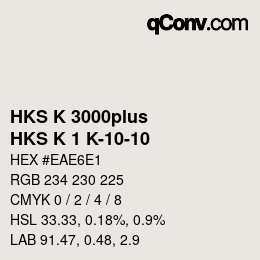 Farbcode: HKS K 3000plus - HKS K 1 K-10-10 | qconv.com