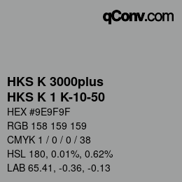 Código de color: HKS K 3000plus - HKS K 1 K-10-50 | qconv.com