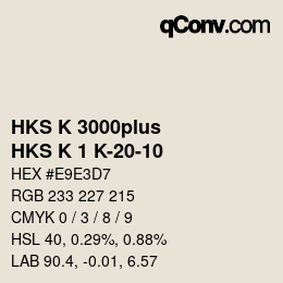 Farbcode: HKS K 3000plus - HKS K 1 K-20-10 | qconv.com