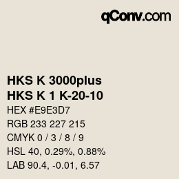 Código de color: HKS K 3000plus - HKS K 1 K-20-10 | qconv.com