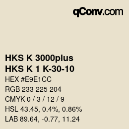 Farbcode: HKS K 3000plus - HKS K 1 K-30-10 | qconv.com