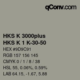 Código de color: HKS K 3000plus - HKS K 1 K-30-50 | qconv.com