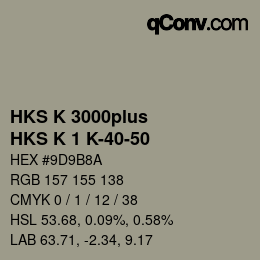 Código de color: HKS K 3000plus - HKS K 1 K-40-50 | qconv.com