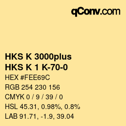Farbcode: HKS K 3000plus - HKS K 1 K-70-0 | qconv.com