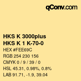 Código de color: HKS K 3000plus - HKS K 1 K-70-0 | qconv.com