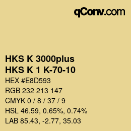 Código de color: HKS K 3000plus - HKS K 1 K-70-10 | qconv.com