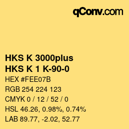 Código de color: HKS K 3000plus - HKS K 1 K-90-0 | qconv.com