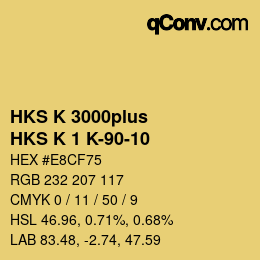 Código de color: HKS K 3000plus - HKS K 1 K-90-10 | qconv.com