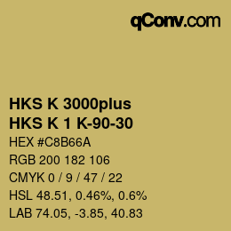 Código de color: HKS K 3000plus - HKS K 1 K-90-30 | qconv.com