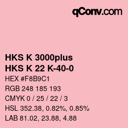 Color code: HKS K 3000plus - HKS K 22 K-40-0 | qconv.com