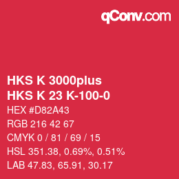 Farbcode: HKS K 3000plus - HKS K 23 K-100-0 | qconv.com