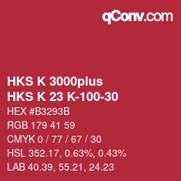 Farbcode: HKS K 3000plus - HKS K 23 K-100-30 | qconv.com