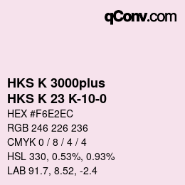 Color code: HKS K 3000plus - HKS K 23 K-10-0 | qconv.com