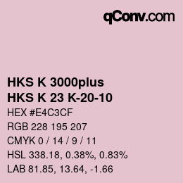 Código de color: HKS K 3000plus - HKS K 23 K-20-10 | qconv.com