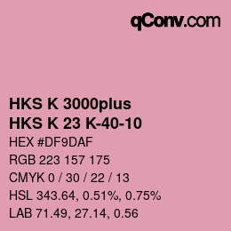 Color code: HKS K 3000plus - HKS K 23 K-40-10 | qconv.com