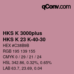 Color code: HKS K 3000plus - HKS K 23 K-40-30 | qconv.com