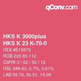 Color code: HKS K 3000plus - HKS K 23 K-70-0 | qconv.com