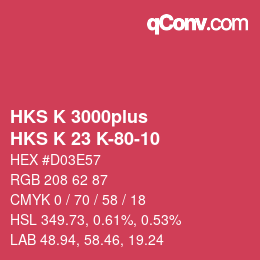 カラーコード: HKS K 3000plus - HKS K 23 K-80-10 | qconv.com