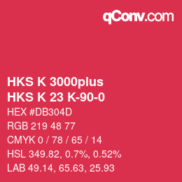 Farbcode: HKS K 3000plus - HKS K 23 K-90-0 | qconv.com