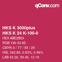 Color code: HKS K 3000plus - HKS K 24 K-100-0 | qconv.com