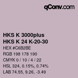 カラーコード: HKS K 3000plus - HKS K 24 K-20-30 | qconv.com