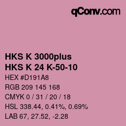 Farbcode: HKS K 3000plus - HKS K 24 K-50-10 | qconv.com