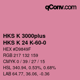 Color code: HKS K 3000plus - HKS K 24 K-60-0 | qconv.com