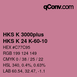 Color code: HKS K 3000plus - HKS K 24 K-60-10 | qconv.com
