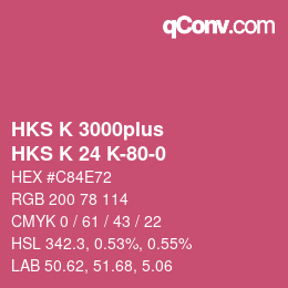 カラーコード: HKS K 3000plus - HKS K 24 K-80-0 | qconv.com