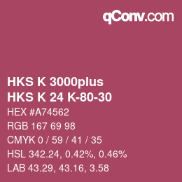 カラーコード: HKS K 3000plus - HKS K 24 K-80-30 | qconv.com