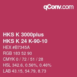 Farbcode: HKS K 3000plus - HKS K 24 K-90-10 | qconv.com