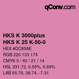 Farbcode: HKS K 3000plus - HKS K 25 K-50-0 | qconv.com