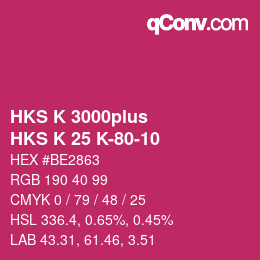Color code: HKS K 3000plus - HKS K 25 K-80-10 | qconv.com
