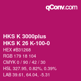 カラーコード: HKS K 3000plus - HKS K 26 K-100-0 | qconv.com