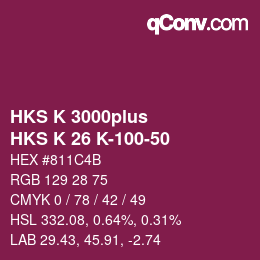 カラーコード: HKS K 3000plus - HKS K 26 K-100-50 | qconv.com