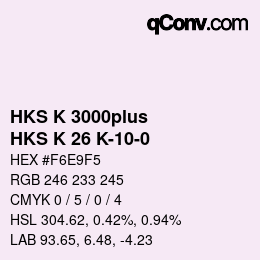 Color code: HKS K 3000plus - HKS K 26 K-10-0 | qconv.com