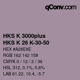 カラーコード: HKS K 3000plus - HKS K 26 K-30-50 | qconv.com