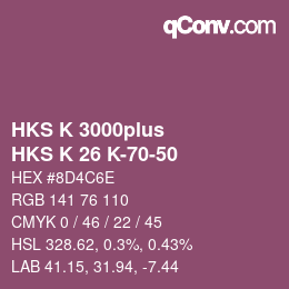 カラーコード: HKS K 3000plus - HKS K 26 K-70-50 | qconv.com
