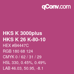 カラーコード: HKS K 3000plus - HKS K 26 K-80-10 | qconv.com