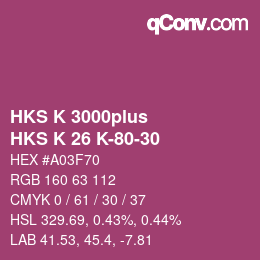 カラーコード: HKS K 3000plus - HKS K 26 K-80-30 | qconv.com